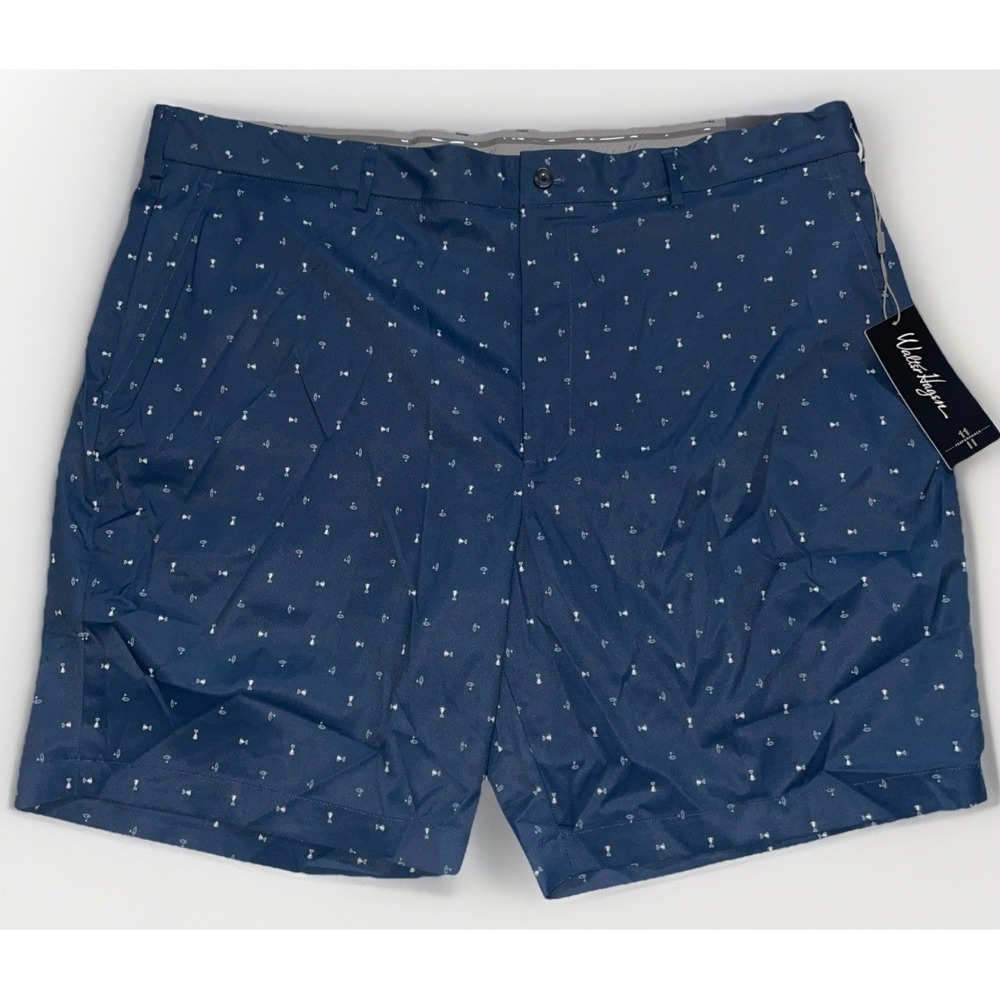 Walter Hagen Shorts Mens 42 Blue 9" Inseam MajorsGolf P11 Print Performance Ye32